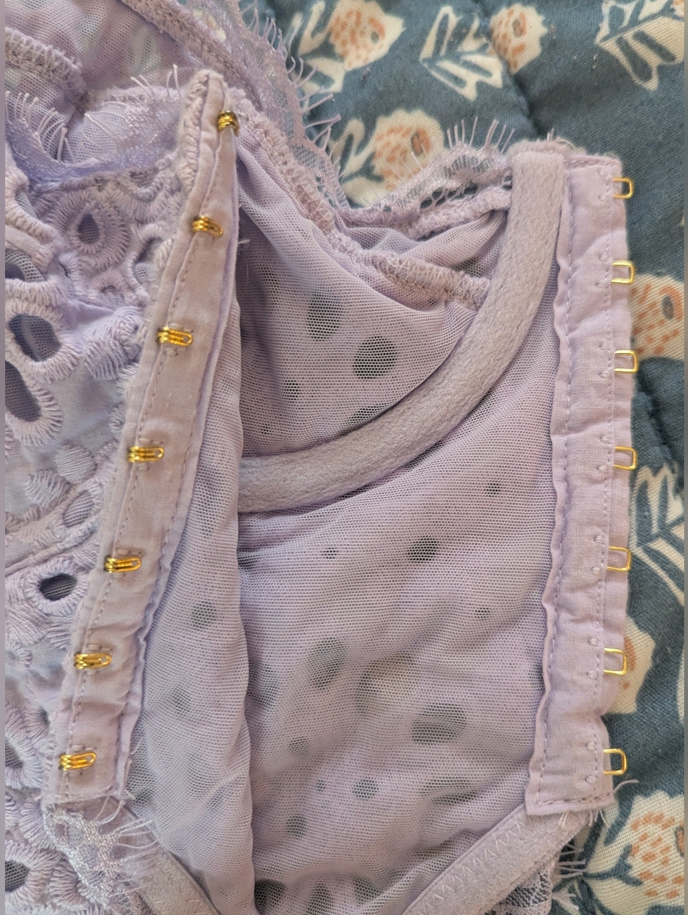 Anthropologie The Giselle Lace Bustier Eyelet Edition Lavender sz S Flirty - Picture 8 of 12